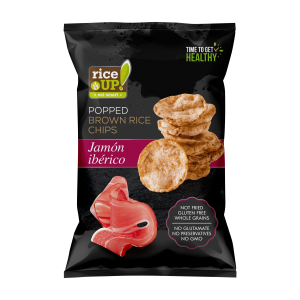 Rice UP Popped brown rice chips jamón ibérico 60g