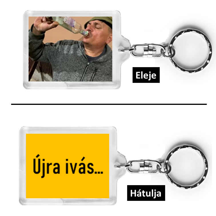 Csicsi bácsi ujra ivás kulcstartó