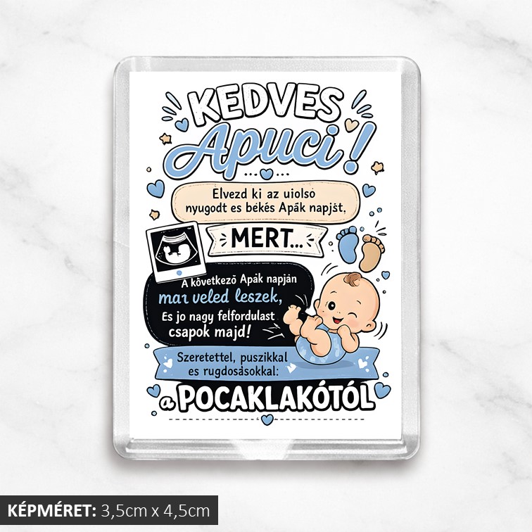 Kedves Apuci hűtőmágnes