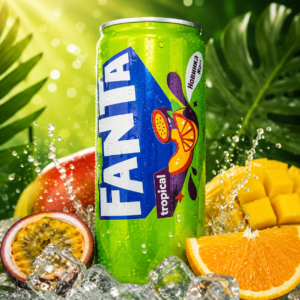 Fanta Tropical 330ml – Trópusi gyümölcsös szénsavas üdítőital