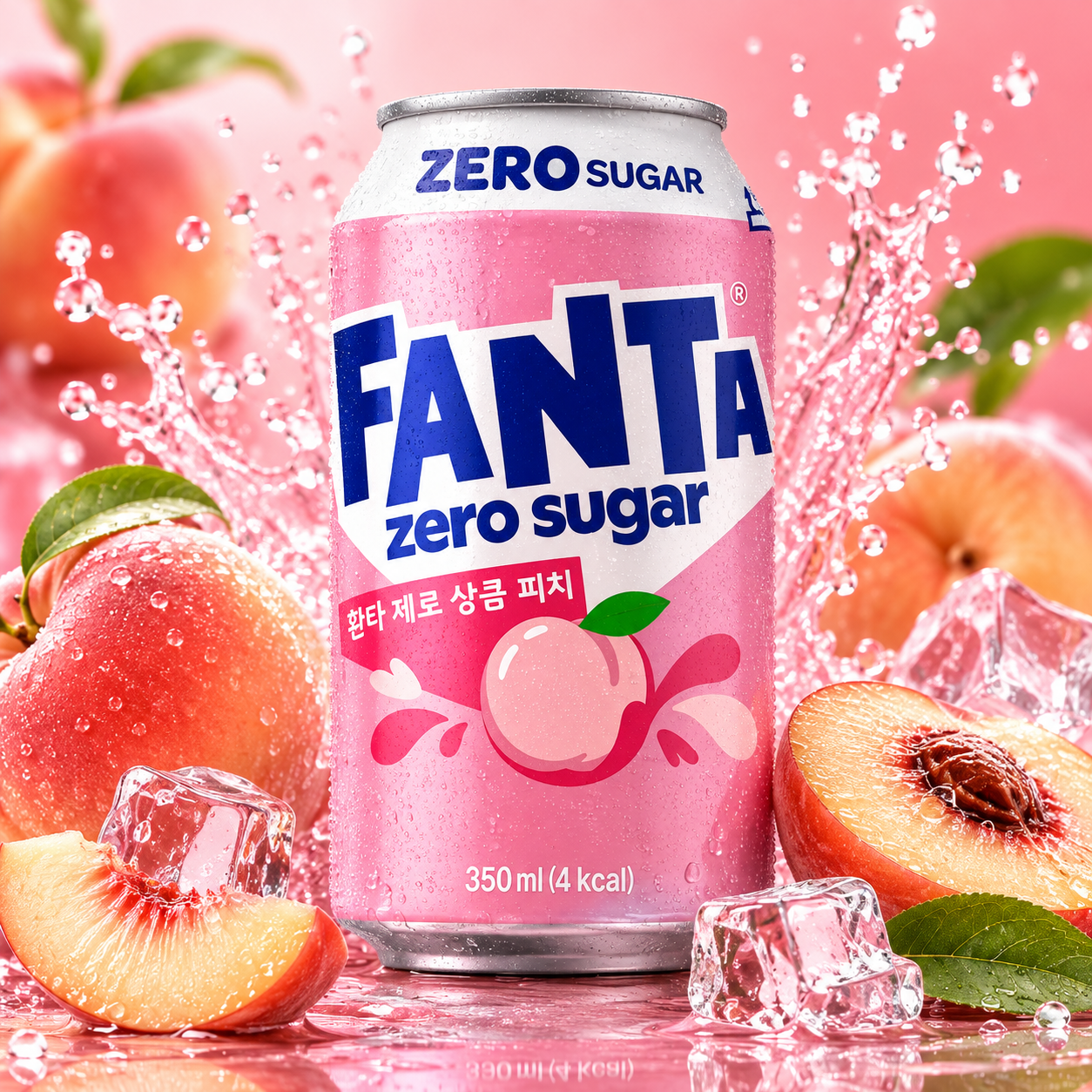 Fanta Zero Peach 350ml KR Zero Szénsavas Őszibarack Ízű Üdítő